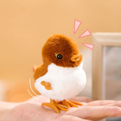 Plush Jumping Bird Toy Interactive Small Animal Birthday Gift