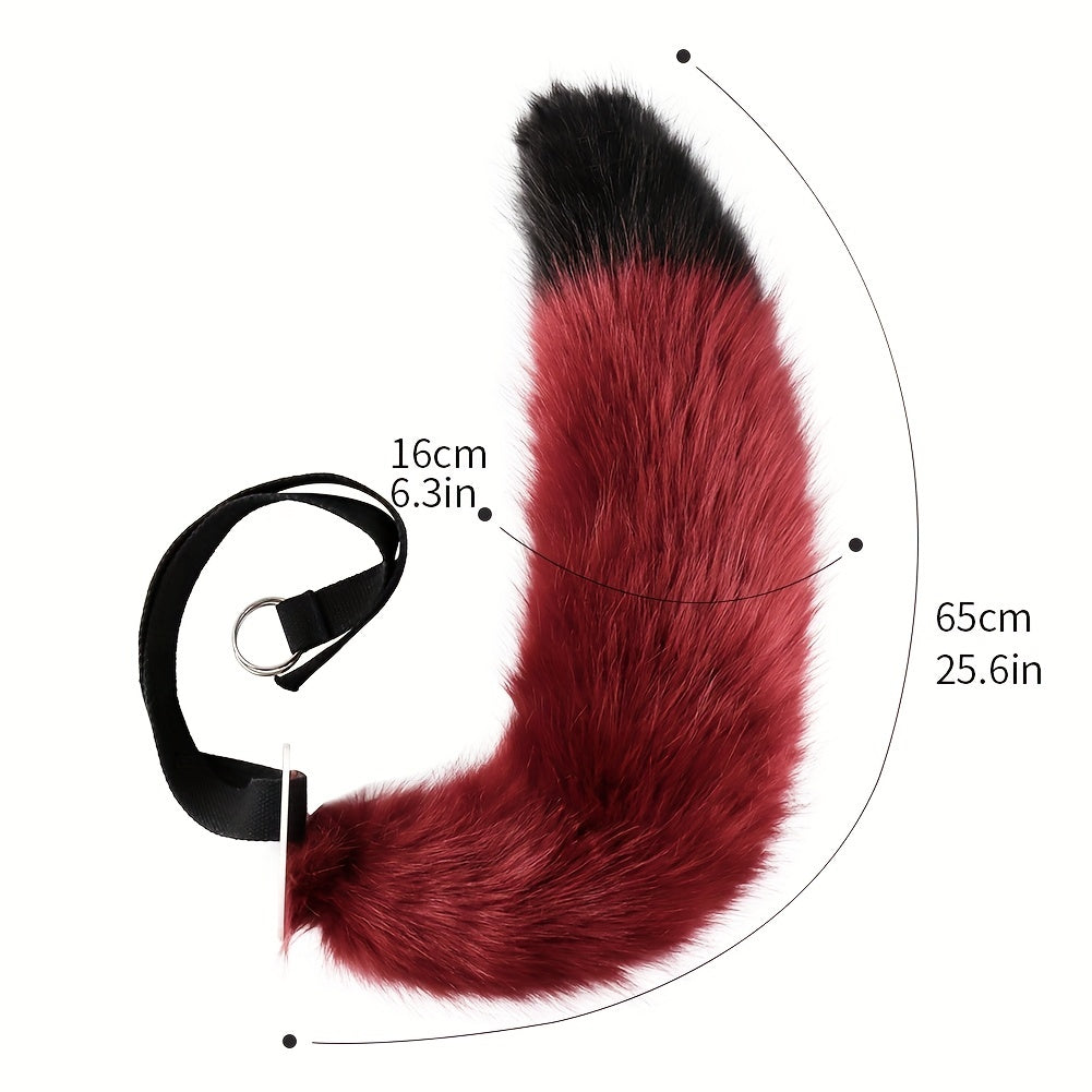 Fox Wolf Beast Ear Hair Hoop Cosplay Tail Set Halloween Furry Plush Gift