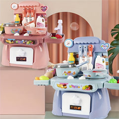 Kids Pretend Play Kitchen Set with Sounds and Lights