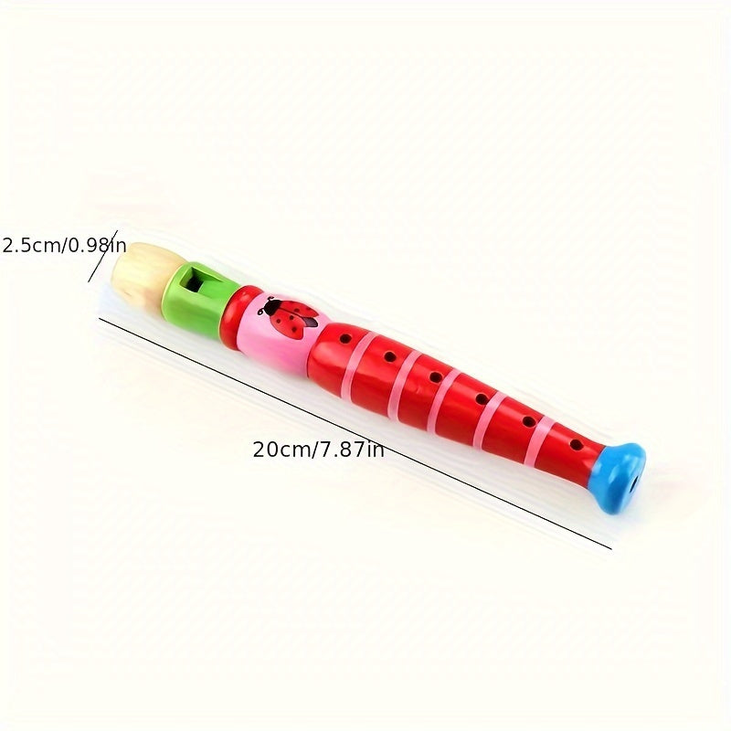 Kids Wooden Cartoon Flute Recorder - Perfect Christmas Gift for Music Lovers