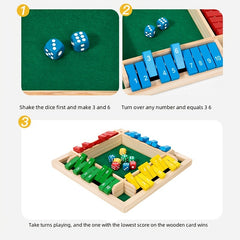 Wooden Math Dice Game for Kids & Adults Interactive Learning Toy Ages 3-6