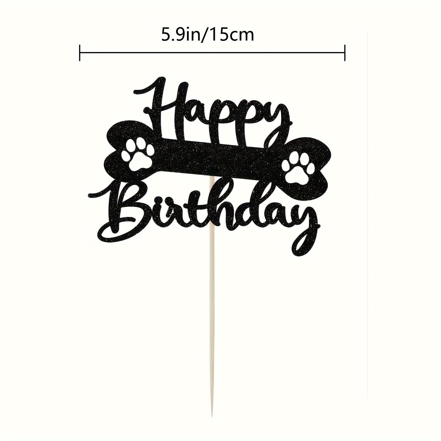 Sparkling Pet Themed Cake Topper for Dog & Cat Birthday Parties