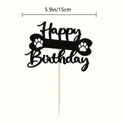 Sparkling Pet Themed Cake Topper for Dog & Cat Birthday Parties