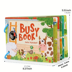 Educational Busy Book for Kids Ages 3 - Farm Animals & Alphabet Themes