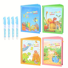 4pcs Reusable Water Coloring Books Paint with Water Educational Tool