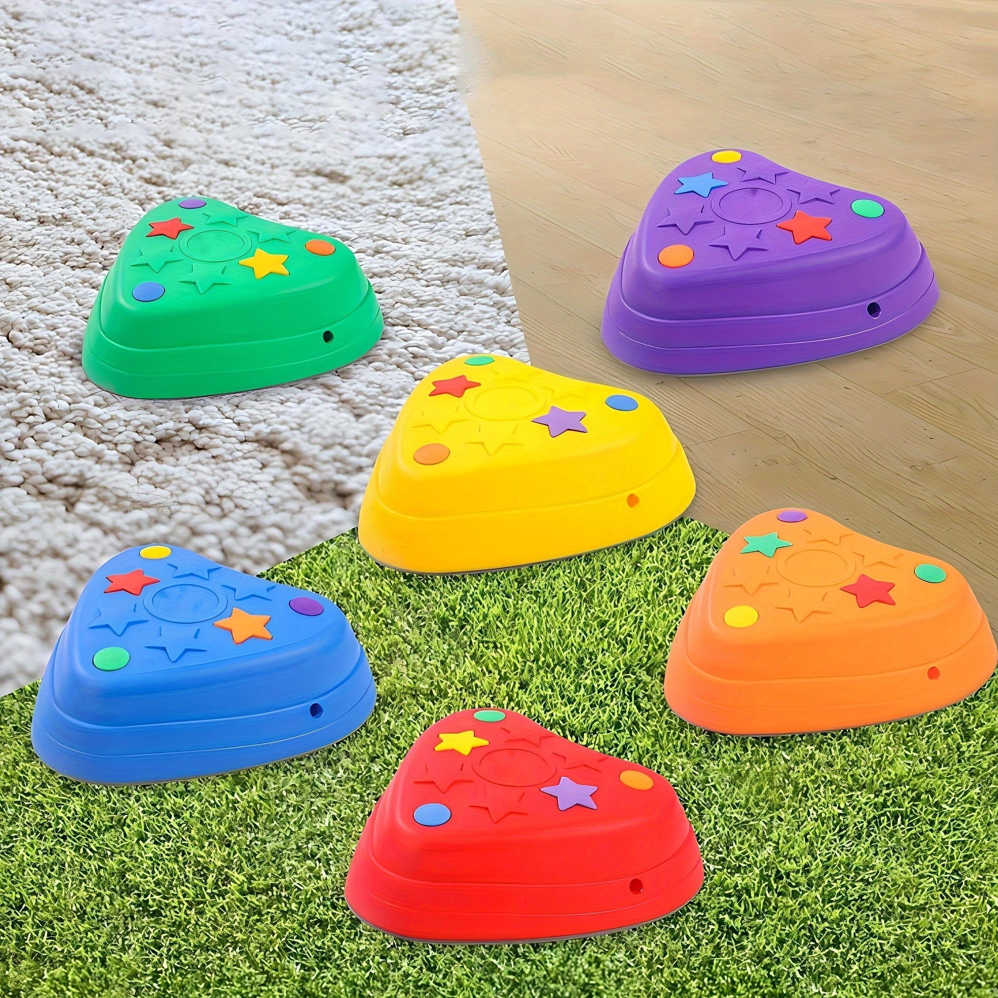 6pcs Colorful Love Treading Stone Set with Balance Blocks