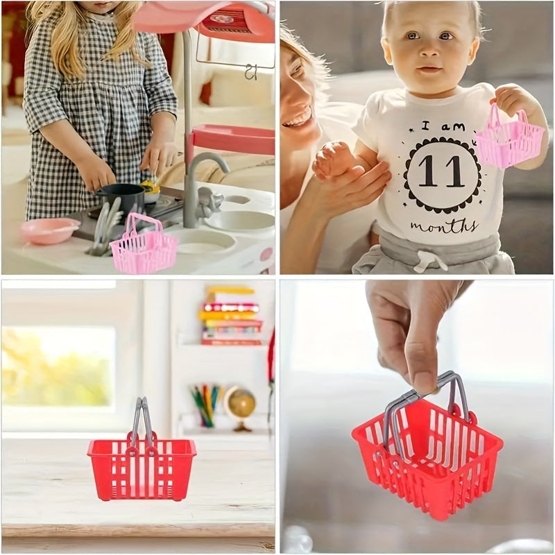 4pcs Mini Shopping Basket Toys Supermarket Basket Dollhouse Decor Furniture
