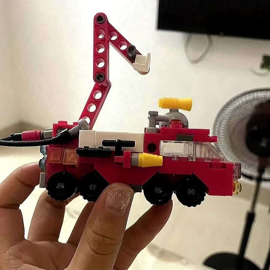 142Pcs City Fire Truck Building Blocks Set Toy for Children 6 Christmas H