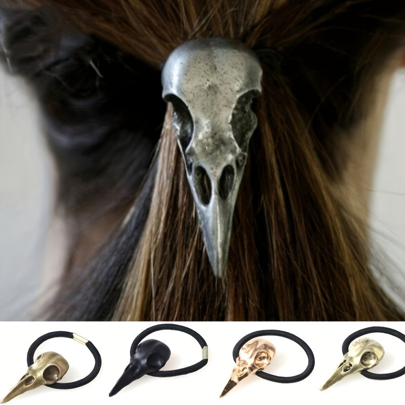 Halloween Punk Style Crow Skull Hair Ties