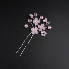 Red Crystal Hairpin Wedding Jewelry Dress Accessories
