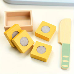 Wooden Pretend Play Food Set for Kids Kitchen Toy with Cuttable Fruit