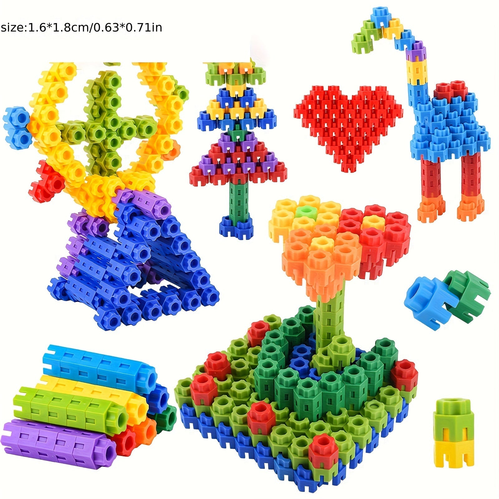 100pcs Hexagonal Building Blocks DIY Bricks Toy Educational Toys