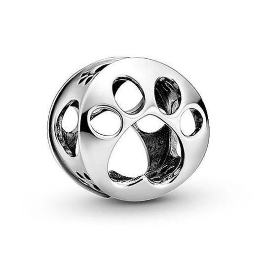 Silver Dog Paw Beads for Charm Bracelet DIY Jewelry Making