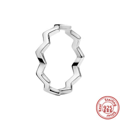 925 Silver Princess Tiara Crown Heart CZ Rings Women Engagement