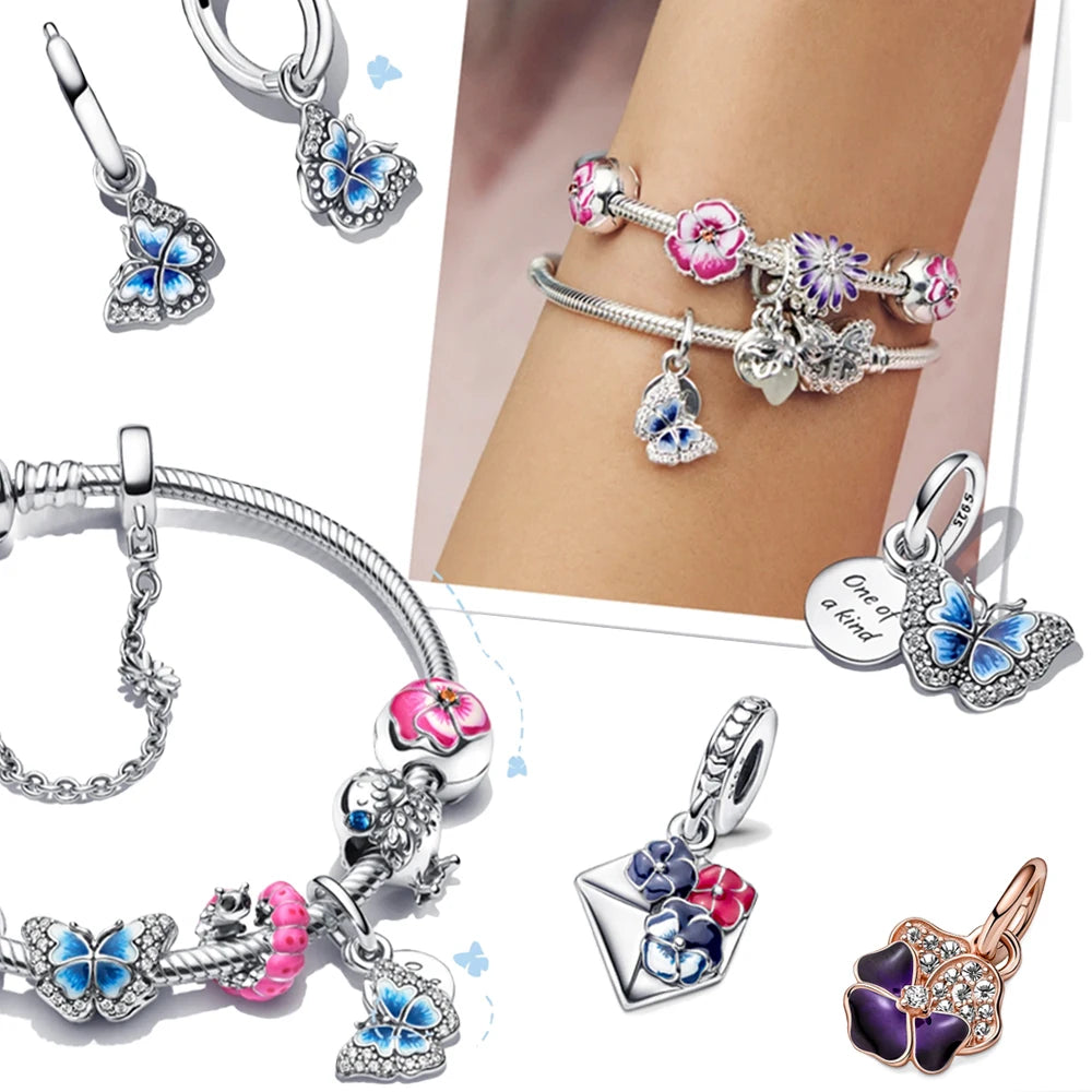 Padlock & Key Charm for 925 Silver Bracelet - Women's Fine Jewelry Gift