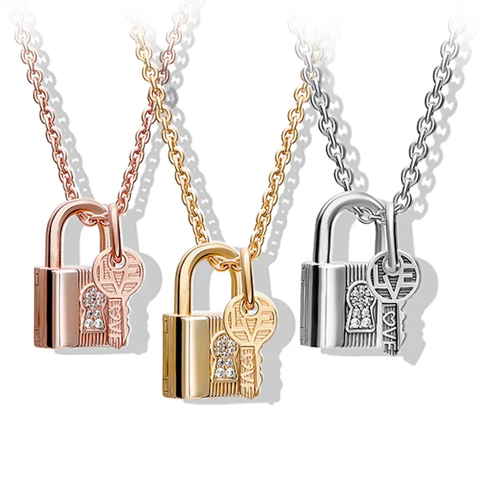 Padlock & Key Charm for 925 Silver Bracelet - Women's Fine Jewelry Gift