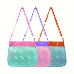 2pcs Mesh Beach Toy Bag Sand Toys & Seashell Collecting Ideal Pool Swim