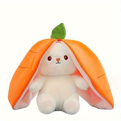 Bunny Plush Toy Transformable Carrot & Strawberry Soft Polyester Fabric