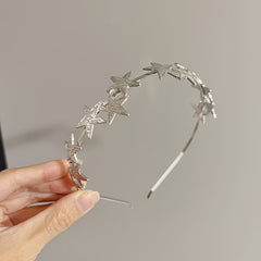 Vintage Inspired Star Geometric Hairband with Leaf Motif