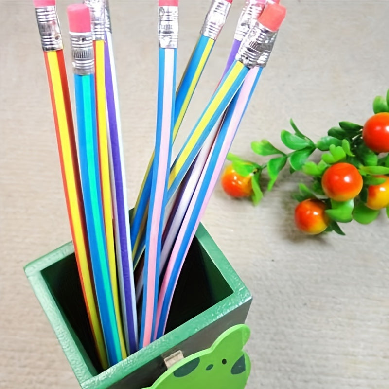 5pcs Curved Pencils With Erasers Magic Soft Pencils For Classroom Gift Party