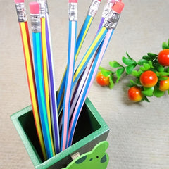 5pcs Curved Pencils With Erasers Magic Soft Pencils For Classroom Gift Party
