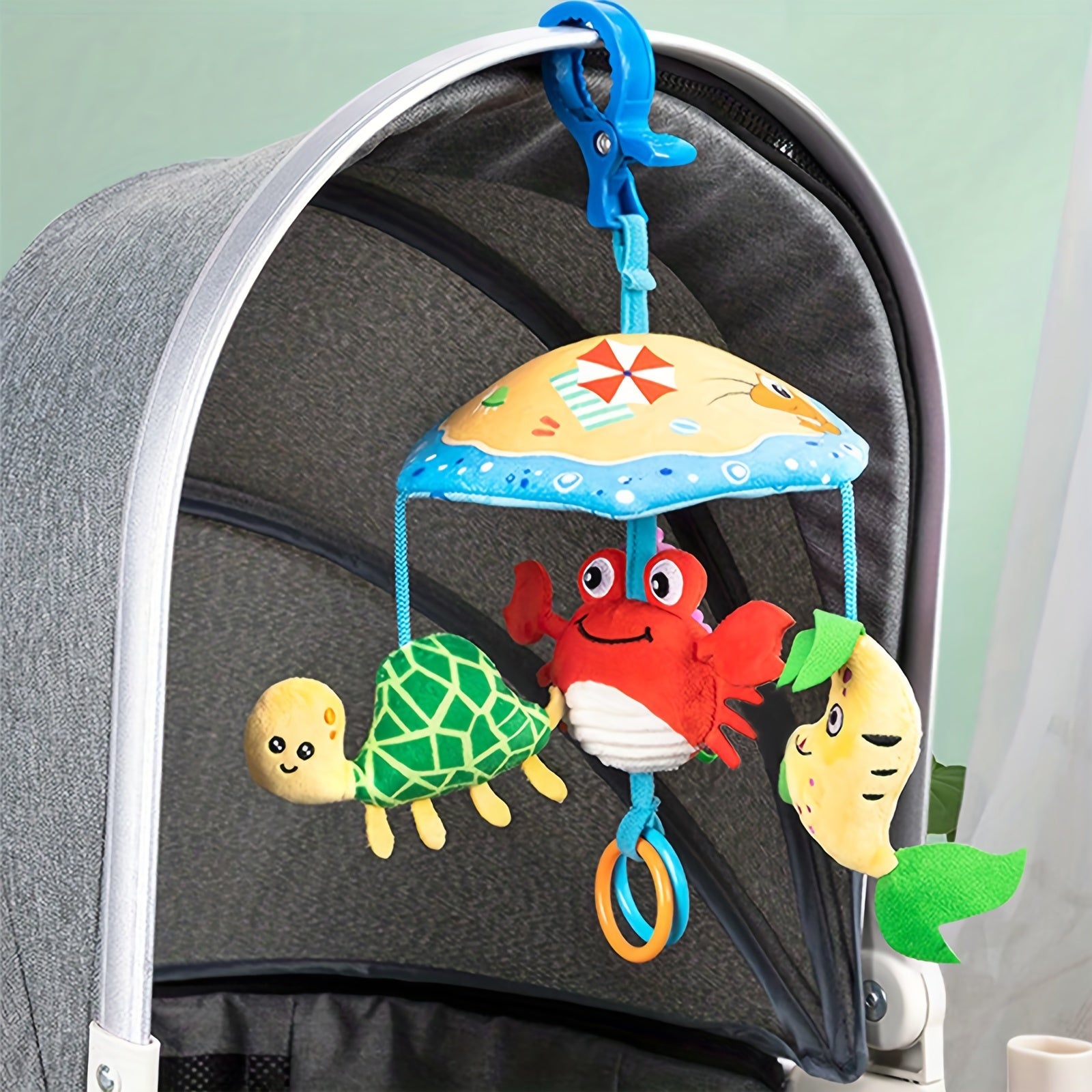 Plush Umbrella Wind Chime Bed Bell Stroller Pendant Comfort Toy