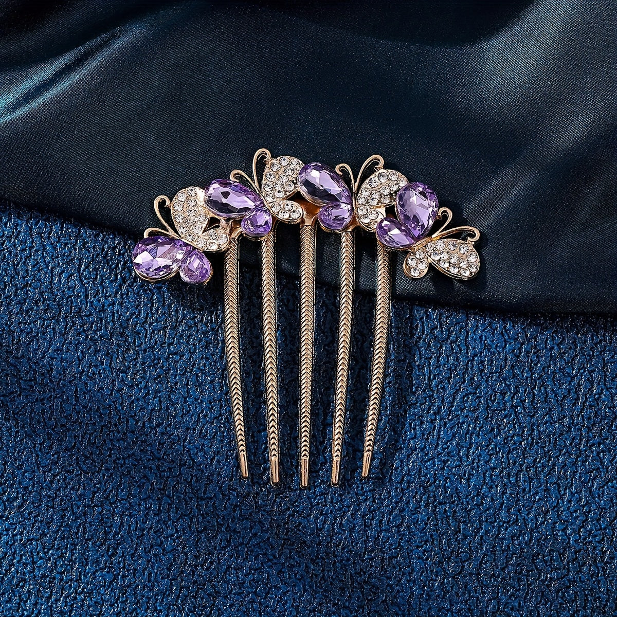 Vintage Rhinestone Hair Comb for Women Elegant Princess Style