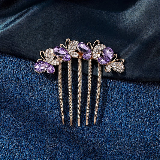 Vintage Rhinestone Hair Comb for Women Elegant Princess Style