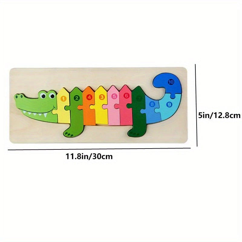 Kids Animal Buckle Wooden Puzzle 1-3 Years Old