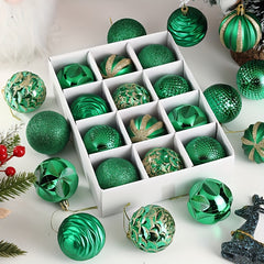 Assorted Christmas Ornaments 12 Pack Clear Plastic Balls for Tree Decor