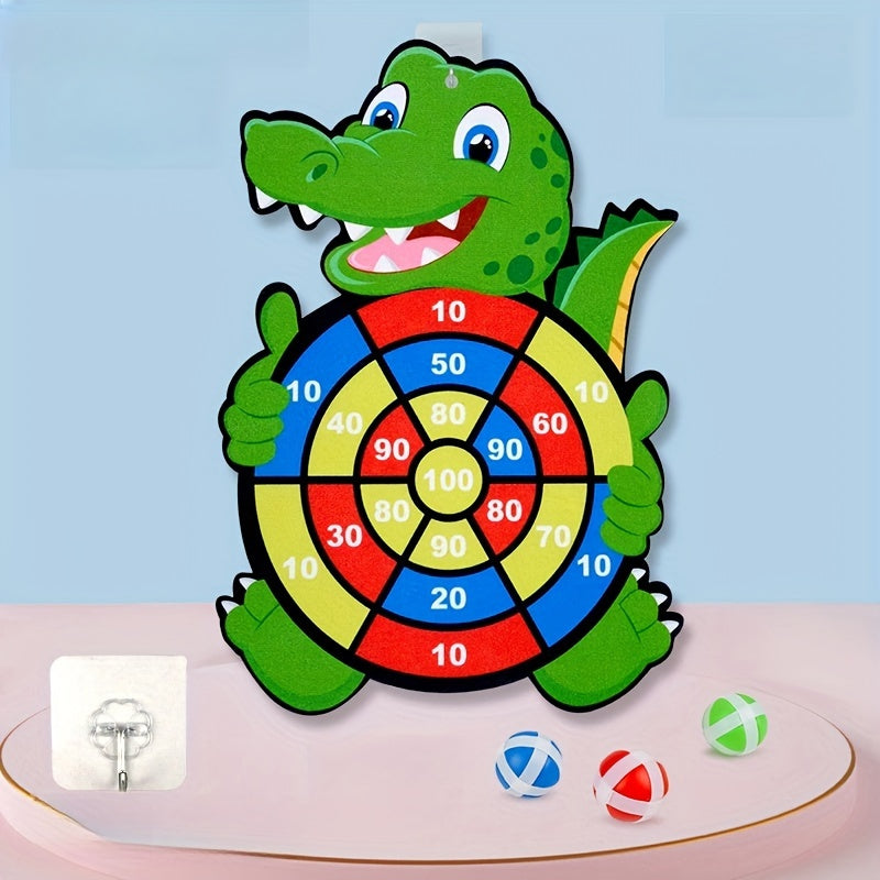 Animal Themed Dartboard Set for Kids Sticky Ball Game Ages 3-6