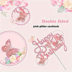 3D Butterfly Cake Topper Set for DIY Birthday & Wedding Cupcakes