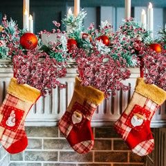 8pcs Red Artificial Berry Picks for Christmas Tree Wreath Garland Decor