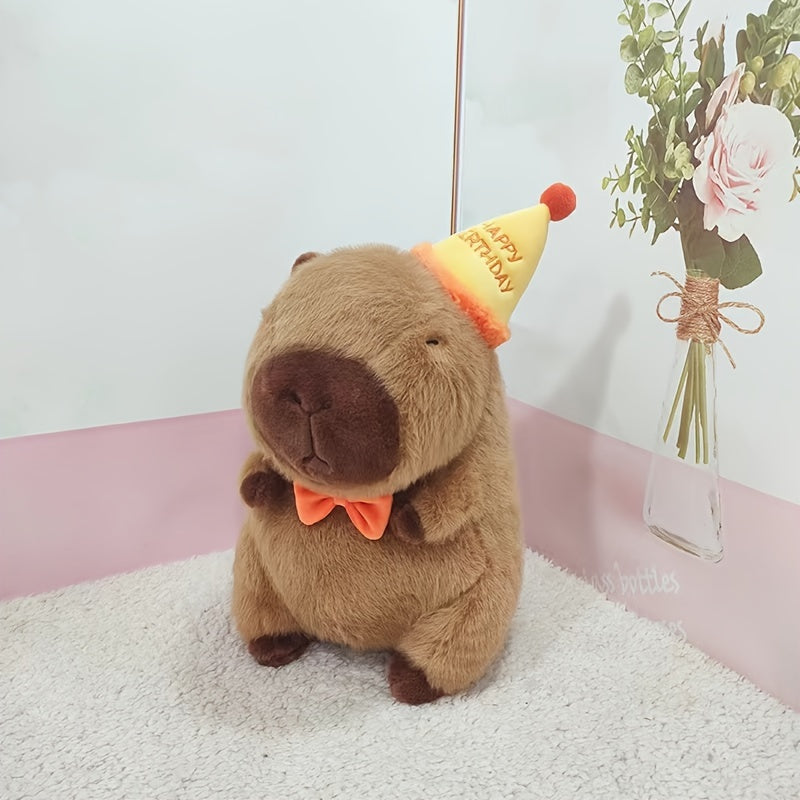 7inch Dolphin Doll Birthday Hat Capybara Plush Toy