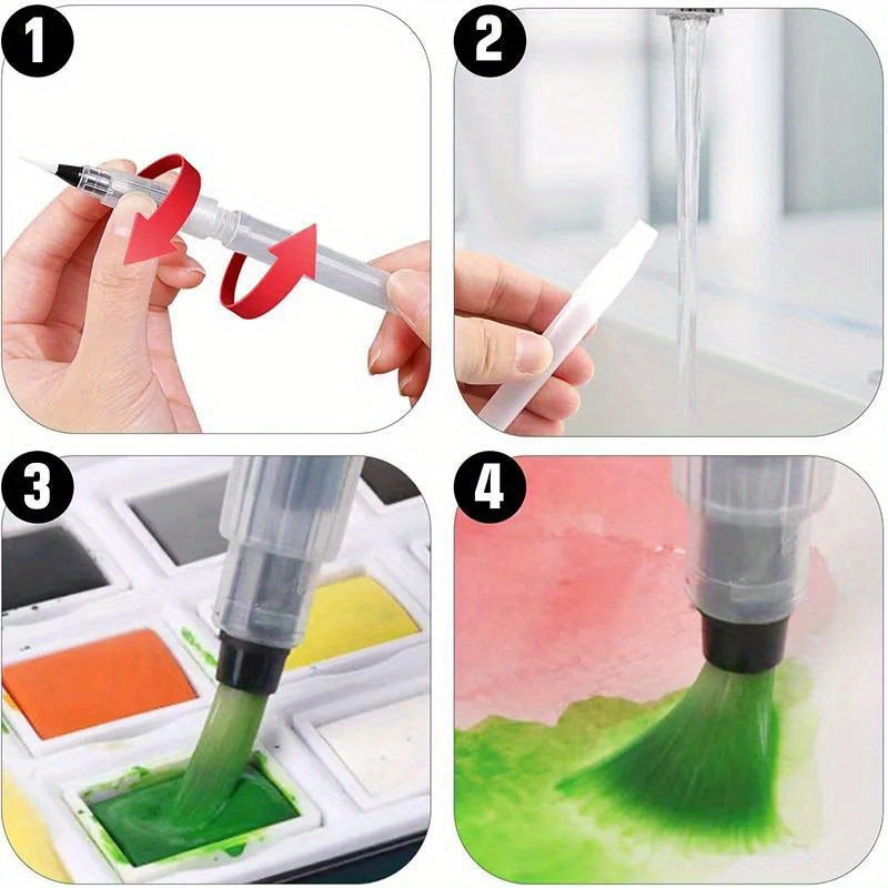 7pcs Refillable Watercolor Brush Pens for Painting
