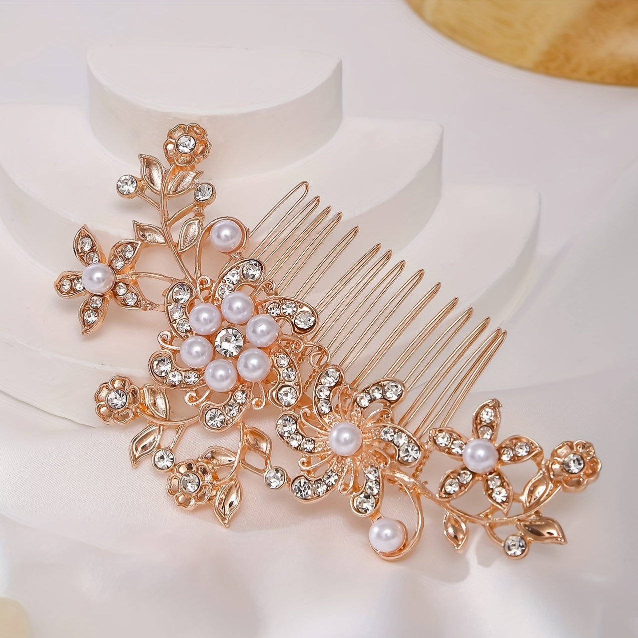 Bride Wedding Hair Comb Pearl Rhinestones Head Accessories