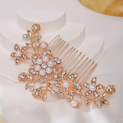 Bride Wedding Hair Comb Pearl Rhinestones Head Accessories