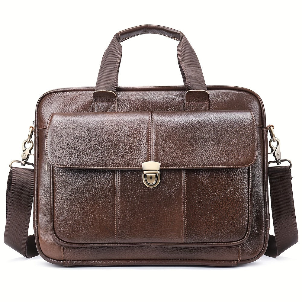 Men's Leather Business Tote Bag Vintage Briefcase
