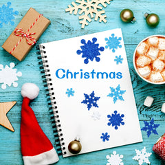 200pcs Christmas Foam Stickers Snowflake Shape Self Adhesive Crafts