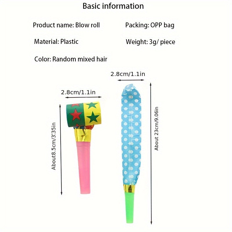 20pcs Colorful Blowing Whistle Horns For Adults Party Activities