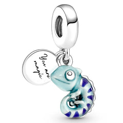 Jungle Paradise Parrot Charm Pendant Silver Bead Bracelet Necklace