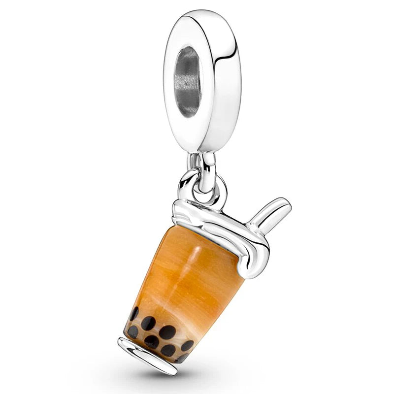 Jungle Paradise Parrot Charm Pendant Silver Bead Bracelet Necklace