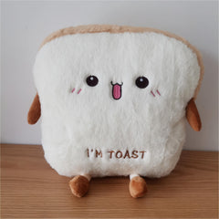 Plush Bread Pillow Soft Doll Warm Hand Pillow for Kids
