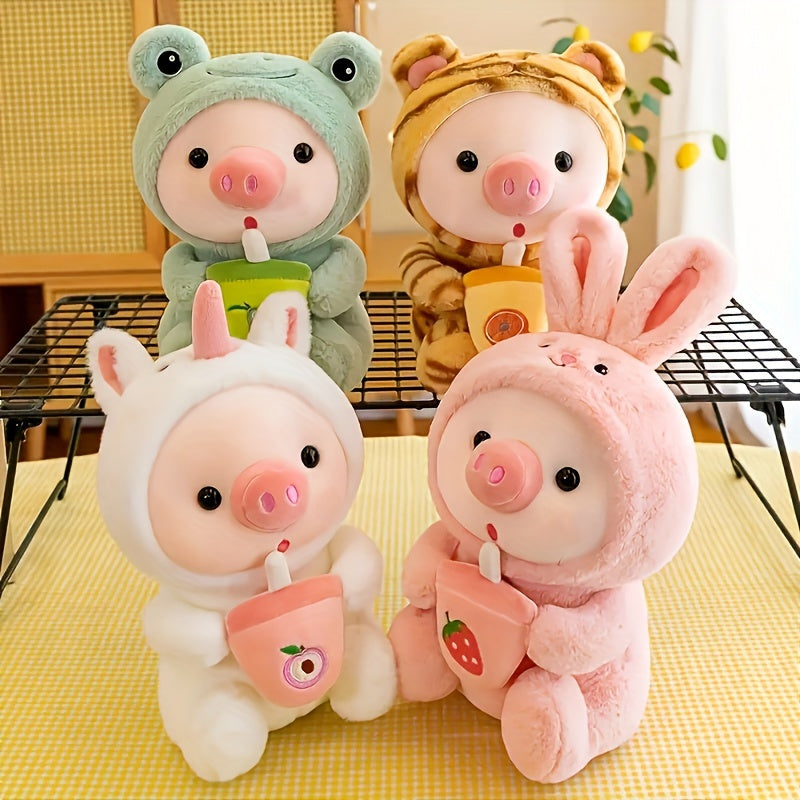 Cute Milk Tea Animal Plush Toy Pink Doll for Holiday Gift