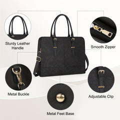 Waterproof PU Leather Laptop Work Bag for Women