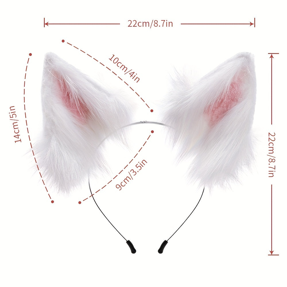 Furry Beast Claw Gloves Fox Ear Tail Costume Halloween Party Props