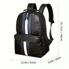 Stylish Cowhide Leather Backpack for Men - Durable & Spacious Travel Companion