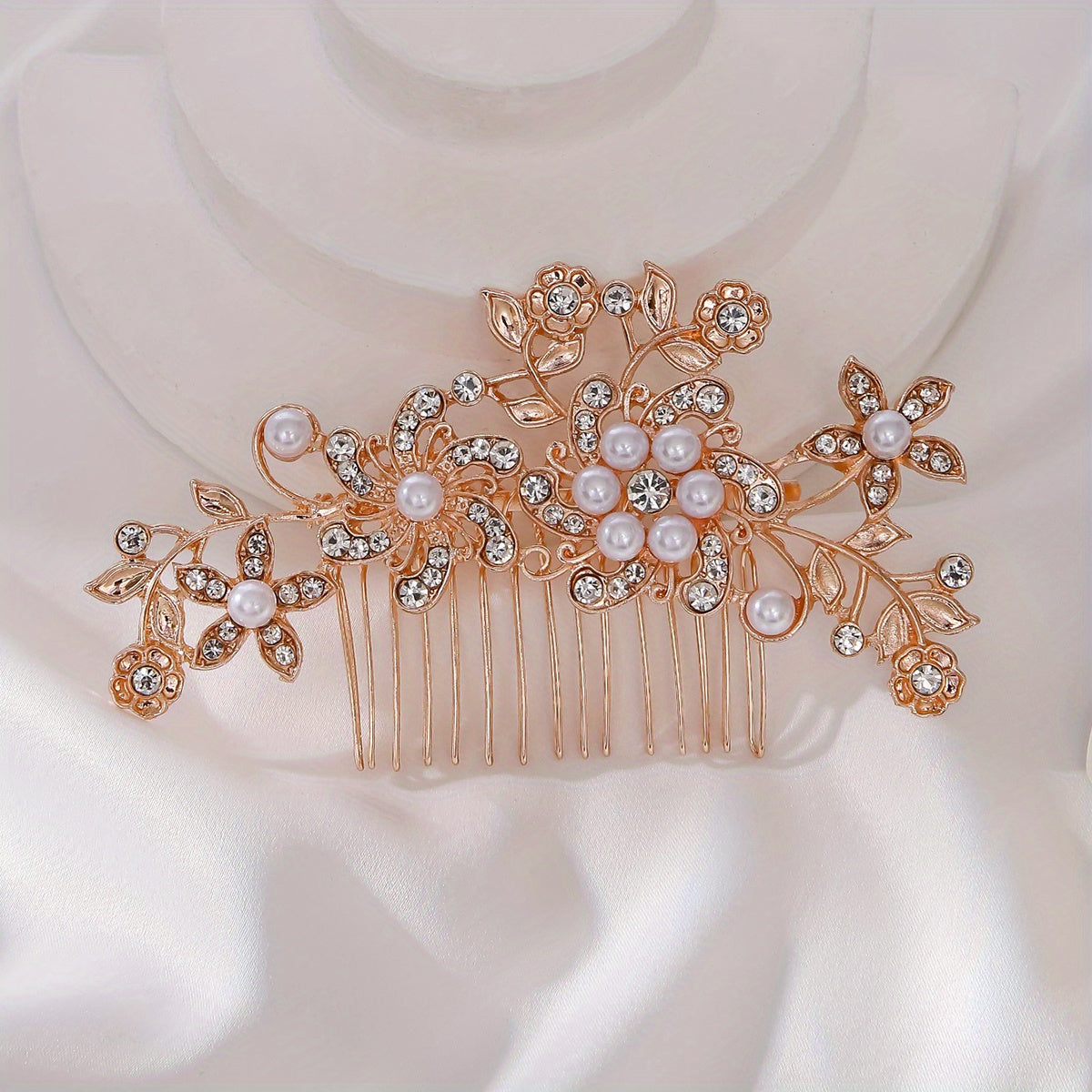 Bride Wedding Hair Comb Pearl Rhinestones Head Accessories