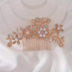 Bride Wedding Hair Comb Pearl Rhinestones Head Accessories
