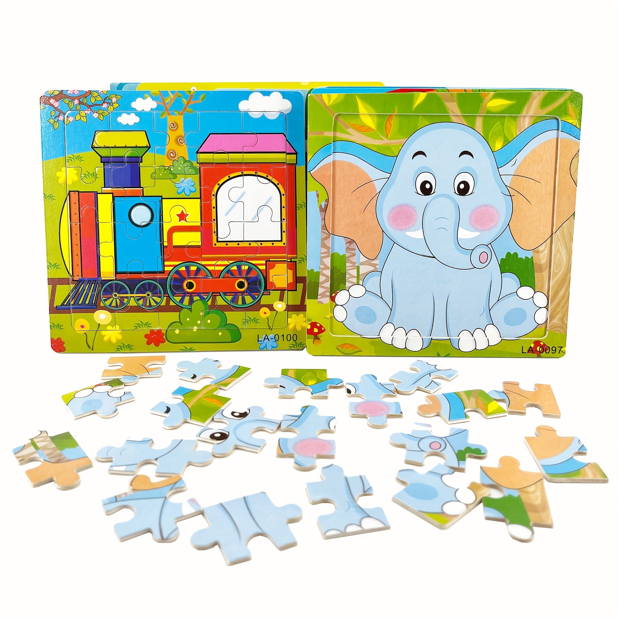 Wooden Jigsaw Puzzle Transportation and Marine Animal Toy